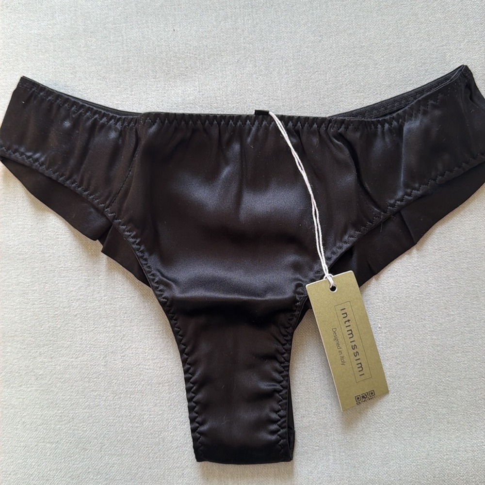 NEW 5 pairs intimissimi silk briefs in black XS